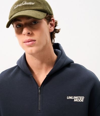 Buzo Masculino Algodón Unlimited con Capucha y Half Cremallera 4