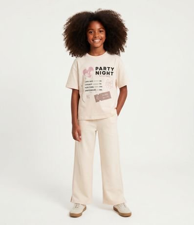 Remera Infantil Oversized con Lettering Party Night – Talle 7 a 14 años