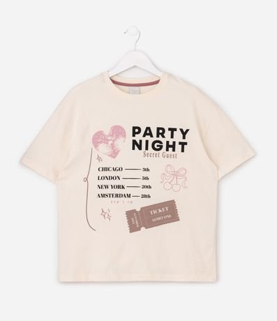 Remera Infantil Oversized con Lettering Party Night – Talle 7 a 14 años 2