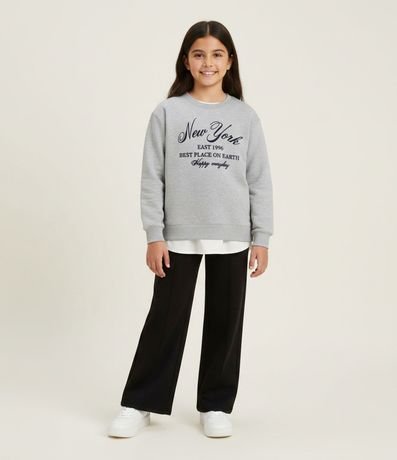 Saco Infantil Algodón con Ruedo de Camisa y Lettering - Talle 7 a 14 años 1