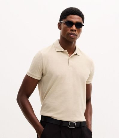 Camisa Polo Regular en Algodón Texturizada