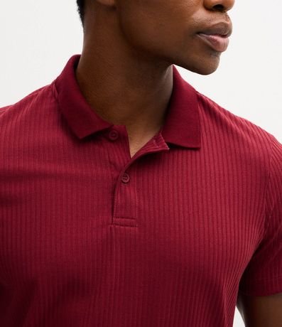 Camisa Slim con Cuello Polo y Textura Acanalada 3