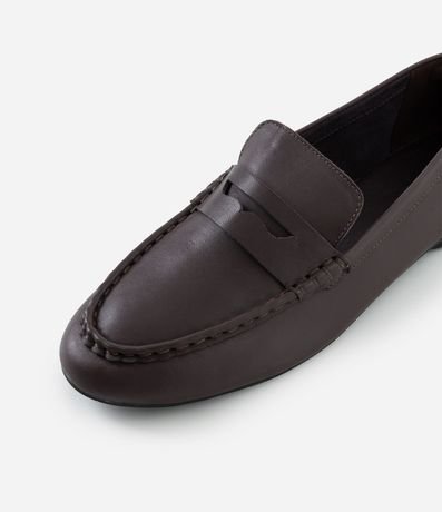 Mocasín Penny Loafer en Cuero con Recorte Delantero 6
