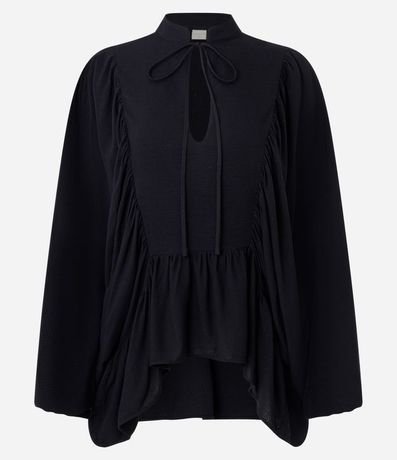 Blusa en Viscosa con Manga Murciélago y Lazo en el Escote 5