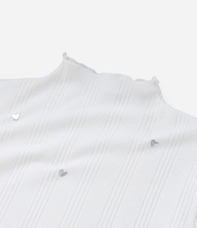 Blusa Infantil Baby Look Canelado con Remaches Corazones – Talle 7 a 16 años 5