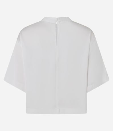 Blusa Satinada con Cuello Alto y Mangas Cortas 6