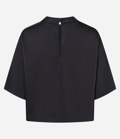 Blusa Satinada con Cuello Alto y Mangas Cortas 6