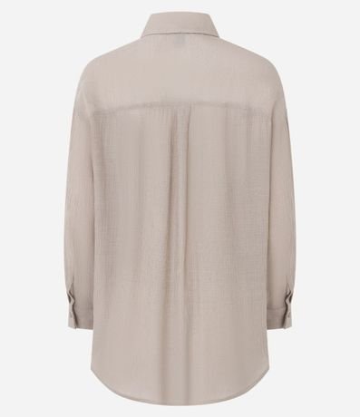 Camisa en Chalis con Manga Larga y Efecto Arrugado 3