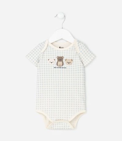 Body Infantil con Estampa de Vichy y Osos en Relieve – Talle RN a 18 Meses 2