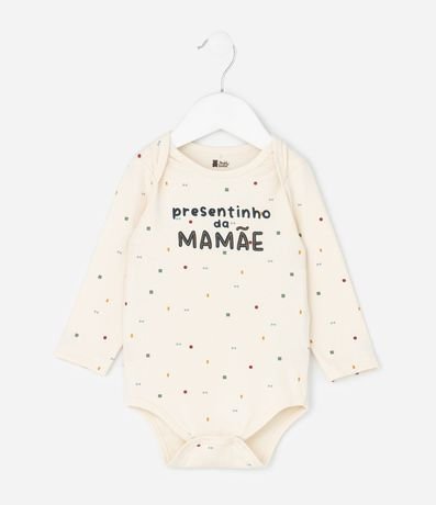 Body Infantil con Lettering Presentinho da Mamãe – Talle RN a 18 Meses