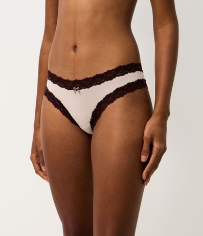Kit 02 Bombachas Bikini Hilo con Encaje Contrastante 3