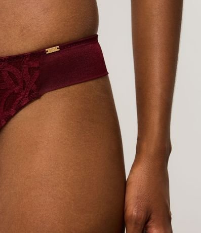 Bombacha Bikini Hilo Doble en Encaje con Textura Geométrica 3