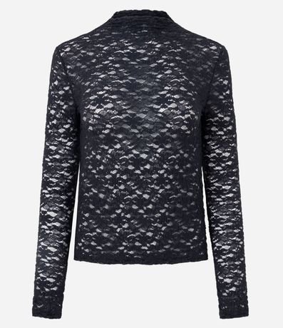 Blusa Justa en Encaje con Manga Larga 5