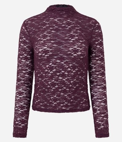 Blusa Justa en Encaje con Manga Larga 4