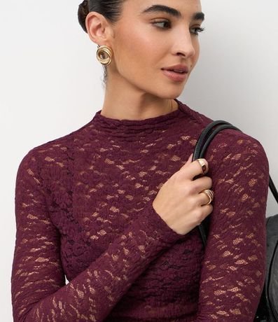 Blusa Justa en Encaje con Manga Larga 3