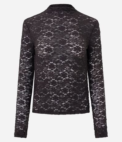 Blusa Justa en Encaje con Manga Larga 5