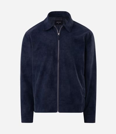 Campera Harrington en Gamuza con Cuello Inglés 2