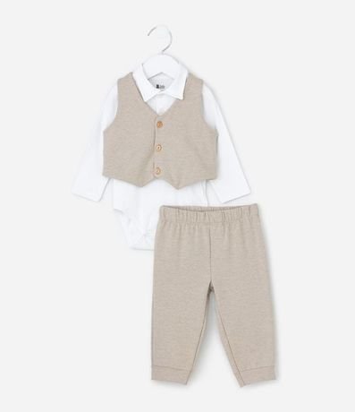 Conjunto Infantil con Body Polo y Chaleco - Talle 0 a 18 Meses 2