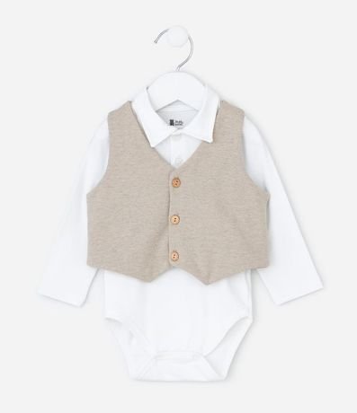Conjunto Infantil con Body Polo y Chaleco - Talle 0 a 18 Meses 3