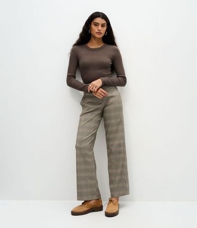 Blusa Básica Acanalada en Rib con Cuello Redondo 2