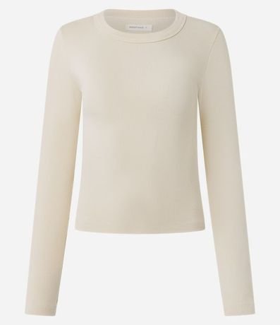 Blusa Básica Acanalada en Rib con Cuello Redondo 2
