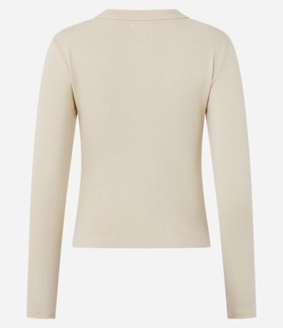 Blusa Básica Acanalada en Rib con Cuello Redondo 4