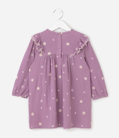 Vestido Infantil Texturizado con Volados Florales – Talle 1 a 6 años 3