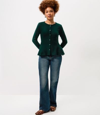Saco Peplum en Tricot con Botones 2