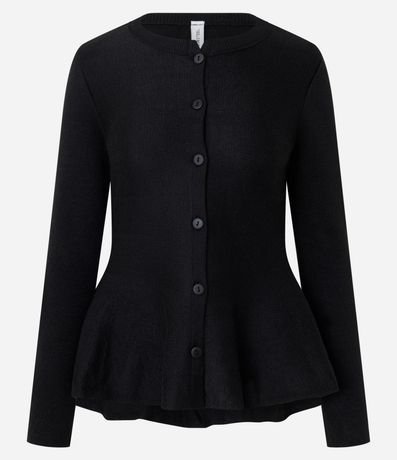 Saco Peplum en Tricot con Botones 5