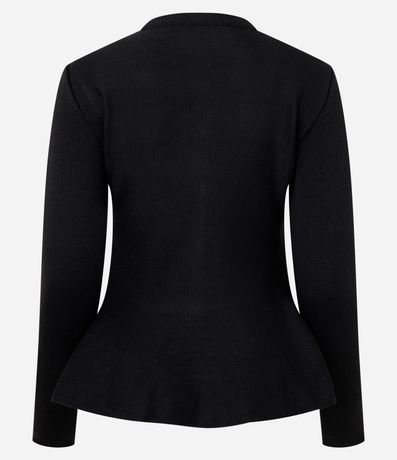 Saco Peplum en Tricot con Botones 7
