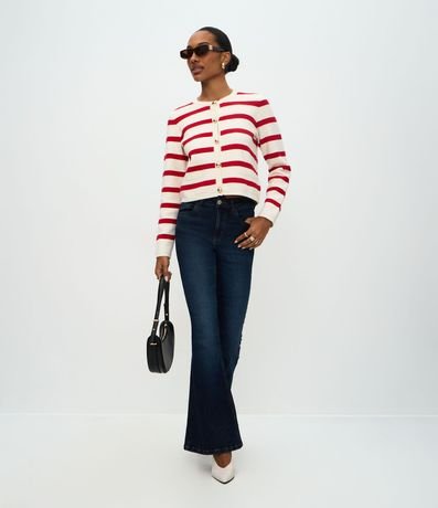Pantalón Flare Jeans con Bolsillos Funcionales