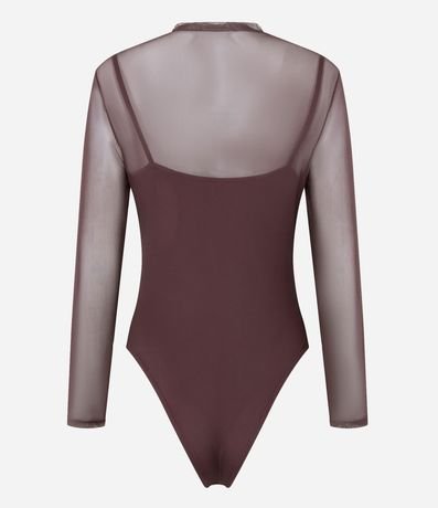 Body Manga Larga en Tule con Cuello Alto 3