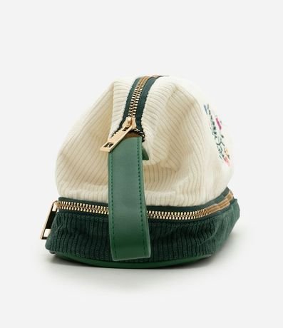 Neceser Trapecio en Terciopelo con Estampa Floral 2