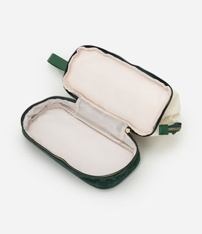 Neceser Trapecio en Terciopelo con Estampa Floral 5