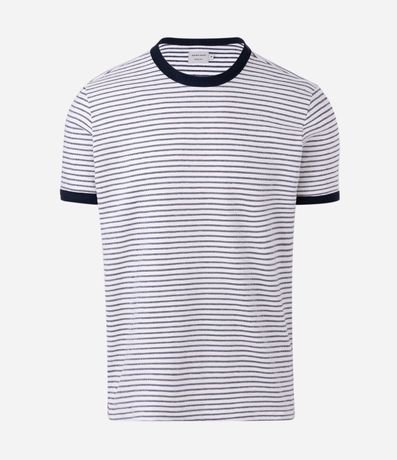 Remera en Algodón Rayada con Perforaciones 4