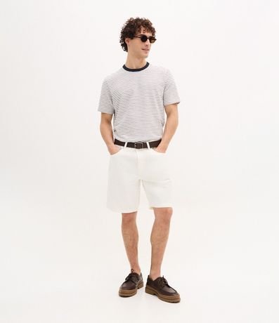 Remera en Algodón Rayada con Perforaciones 2