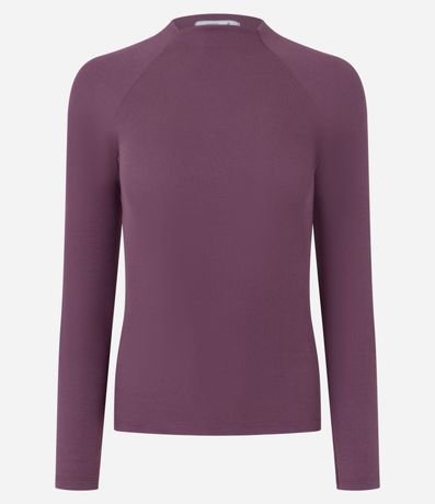 Blusa Básica en Viscosa con Cuello Alto y Sisa Raglán 2