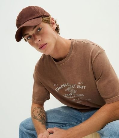 Remera Boxy en Algodón con Lettering London Street Unit 1