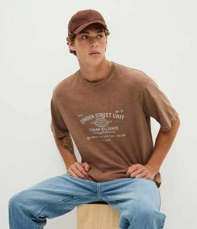 Remera Boxy en Algodón con Lettering London Street Unit 2