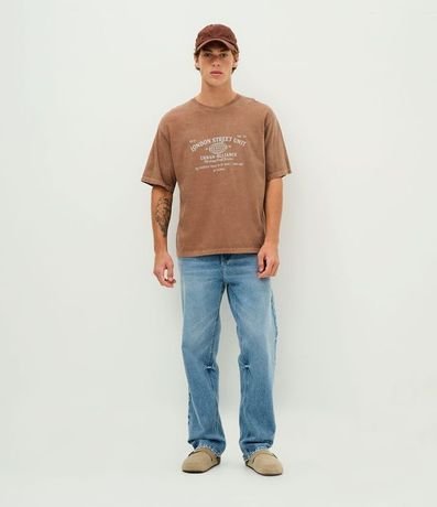 Remera Boxy en Algodón con Lettering London Street Unit 3