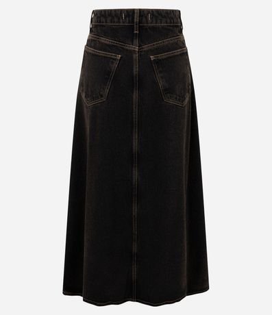 Pollera Midi en Jeans con Cintura Mediana 2