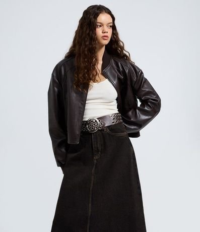 Pollera Midi en Jeans con Cintura Mediana 2