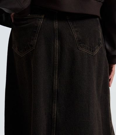 Pollera Midi en Jeans con Cintura Mediana 4