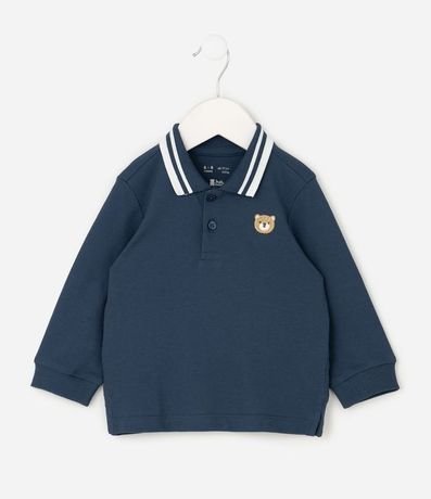 Polo Infantil Manda Larga con Bordado de Oso – Talle 0 a 18 Meses 2