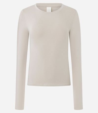 Blusa en Algodón con Cuello Redondo