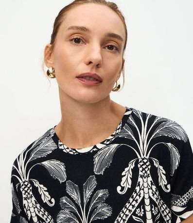 Blusa Manga Corta en Viscolycra con Estampa Tropical 3