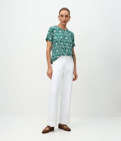 Blusa Recta en Viscolycra con Estampa Abstracta 2