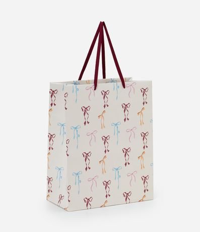Bolsa de Regalo Mediana con Estampa de Moñitas