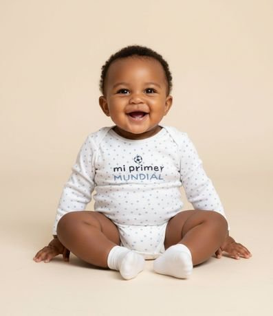 Body Infantil con Lettering Mi Primer Mundial – Talle 0 a 18 Meses