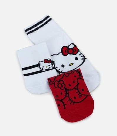 Kit 03 Medias Caña Corta con Estampa de Hello Kitty 3